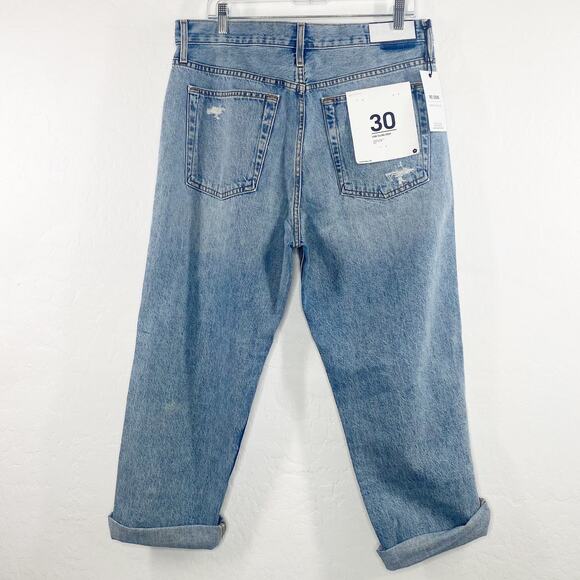 RE/DONE Originals Low Slung Distressed Crop Jeans 188-3WLSLC Size 30 Mid Rise - Picture 6 of 11